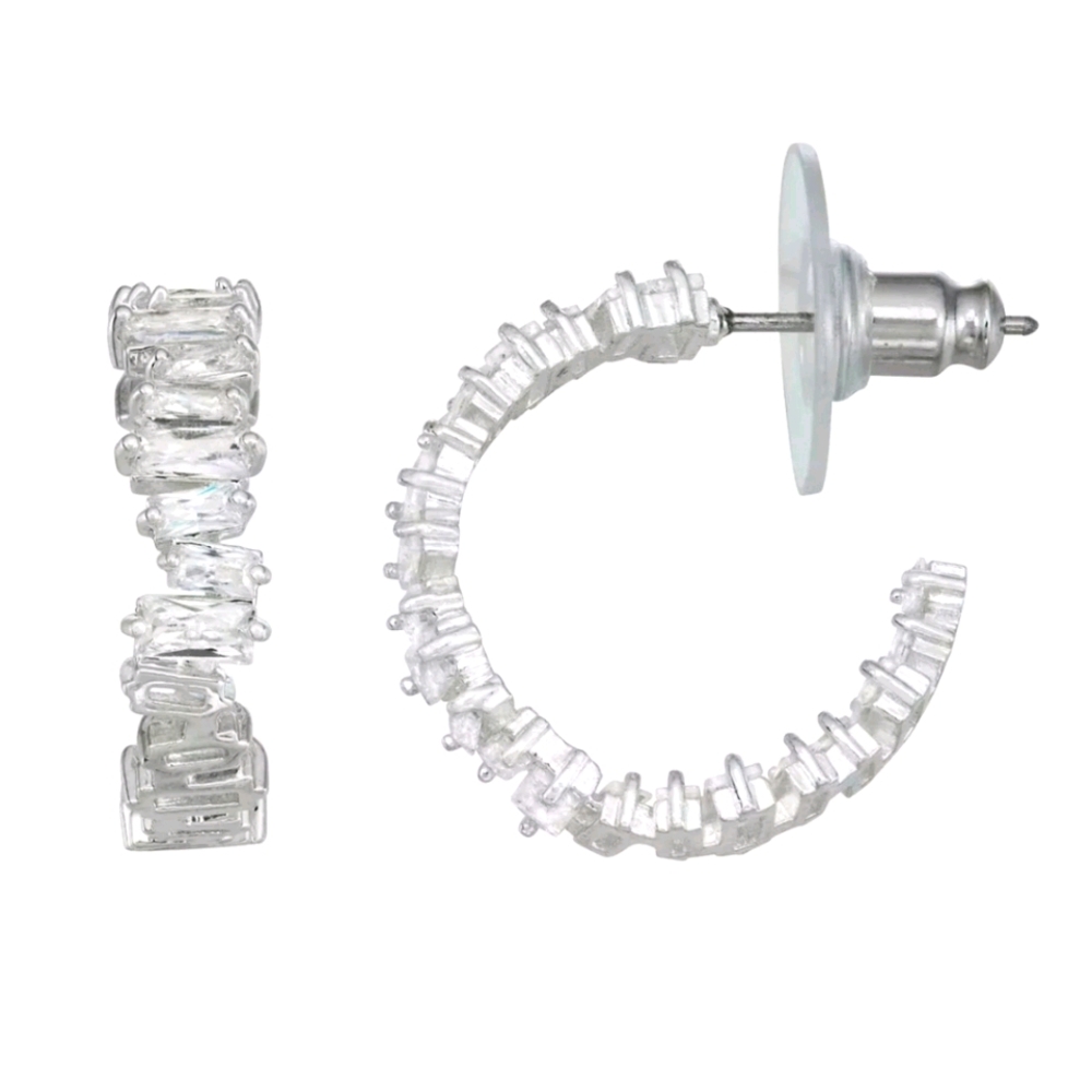 NEW Dana Buchman® Silver ToneClutter Hoop Earrings